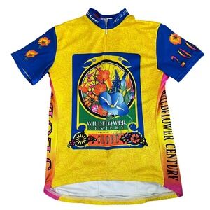 VOLER 2005 vintage Cycling Jersey Wildflower Century Women's Medium full zip‎